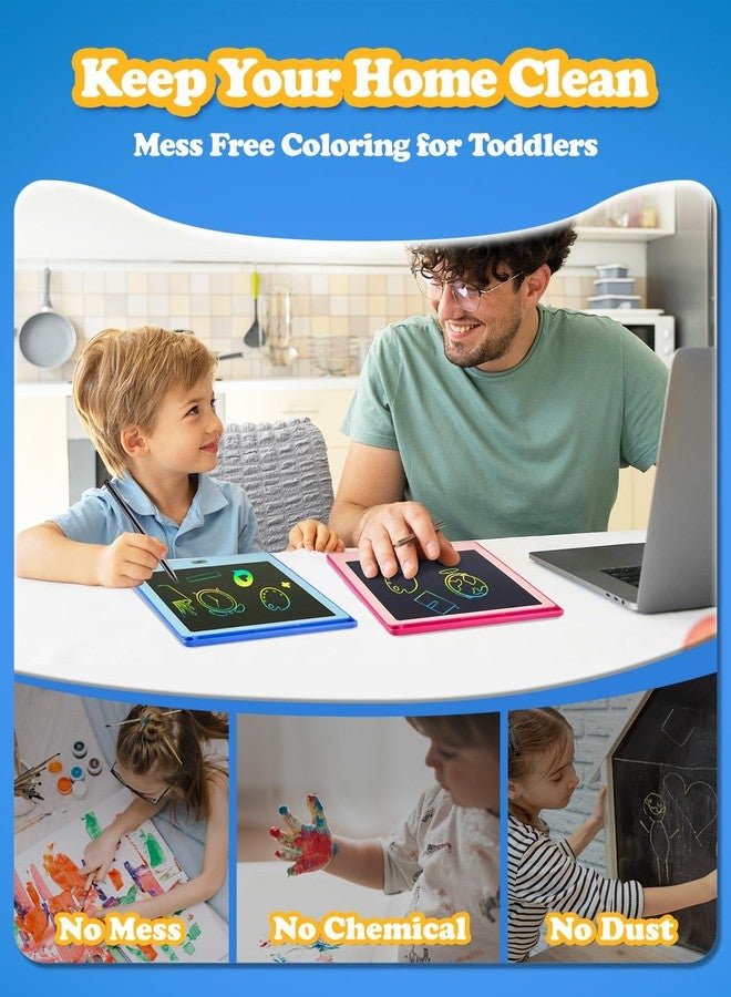 POPERFUN 2Pack LCD Writing Tablet for Kids, 8.5 Inch Doodle Board Drawing Pads Colorflu Reusable Toddler Girl Toys for Ages 3 4 5 6 7 8, Christmas Birthday Gift for Boy Girls in Blue and Pink - Image 3